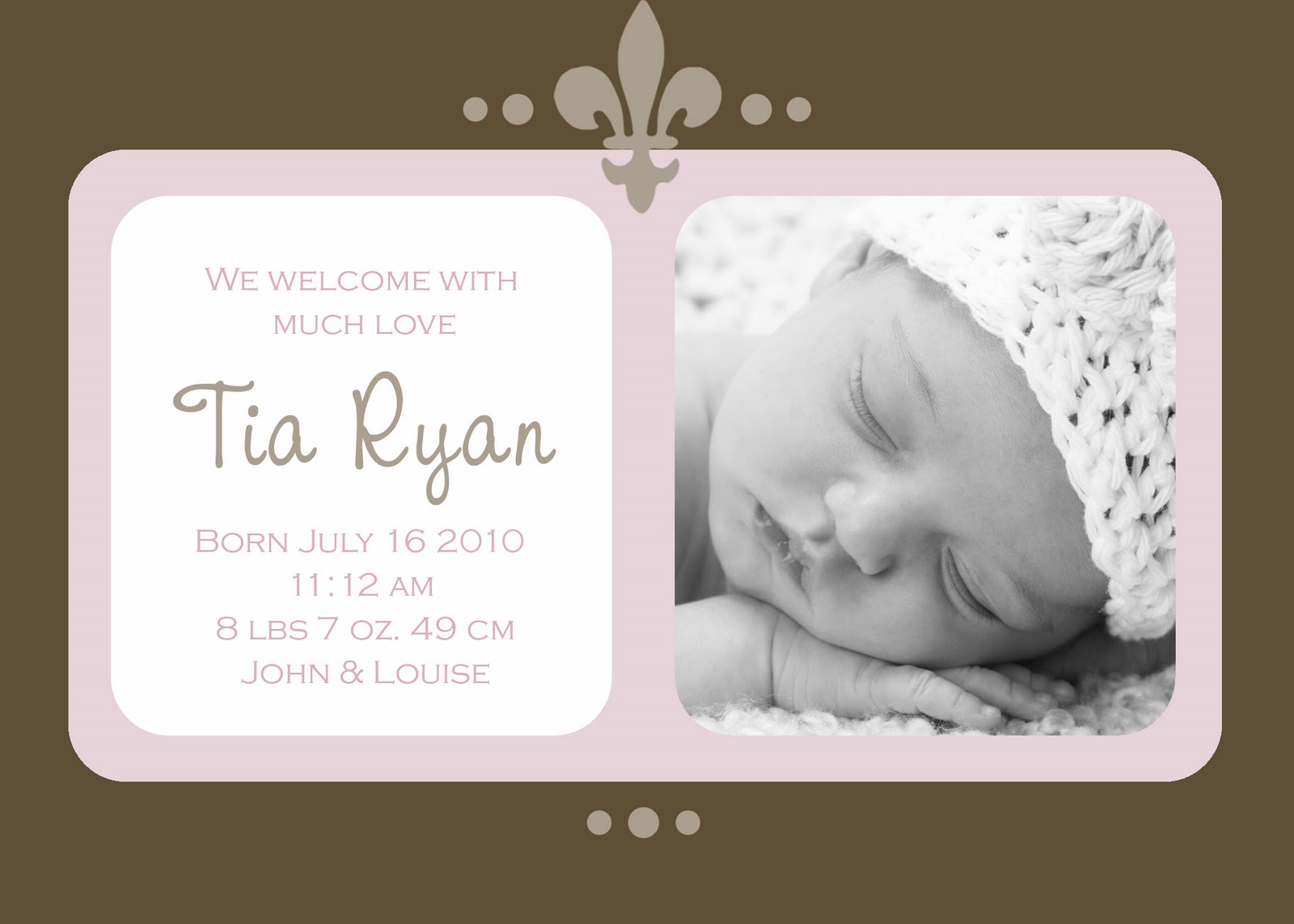 Birth Announcement Examples