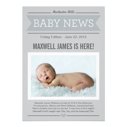 Birth Announcement Template For Newspaper