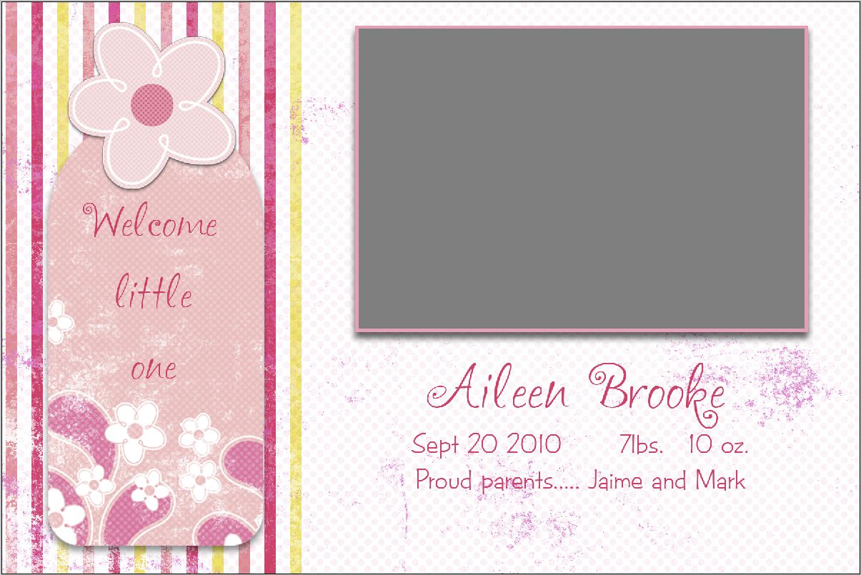 Birth Announcement Template Photoshop Free