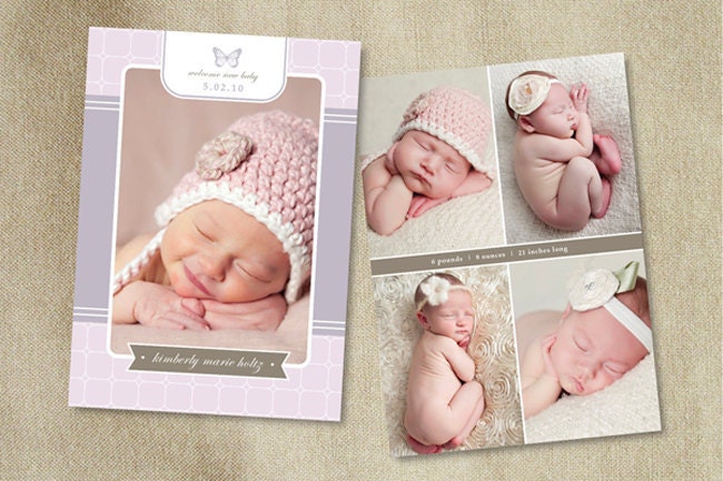 Birth Announcement Template Photoshop Free