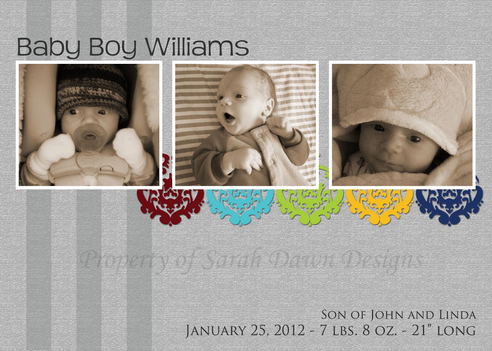 Birth Announcement Template Photoshop Free