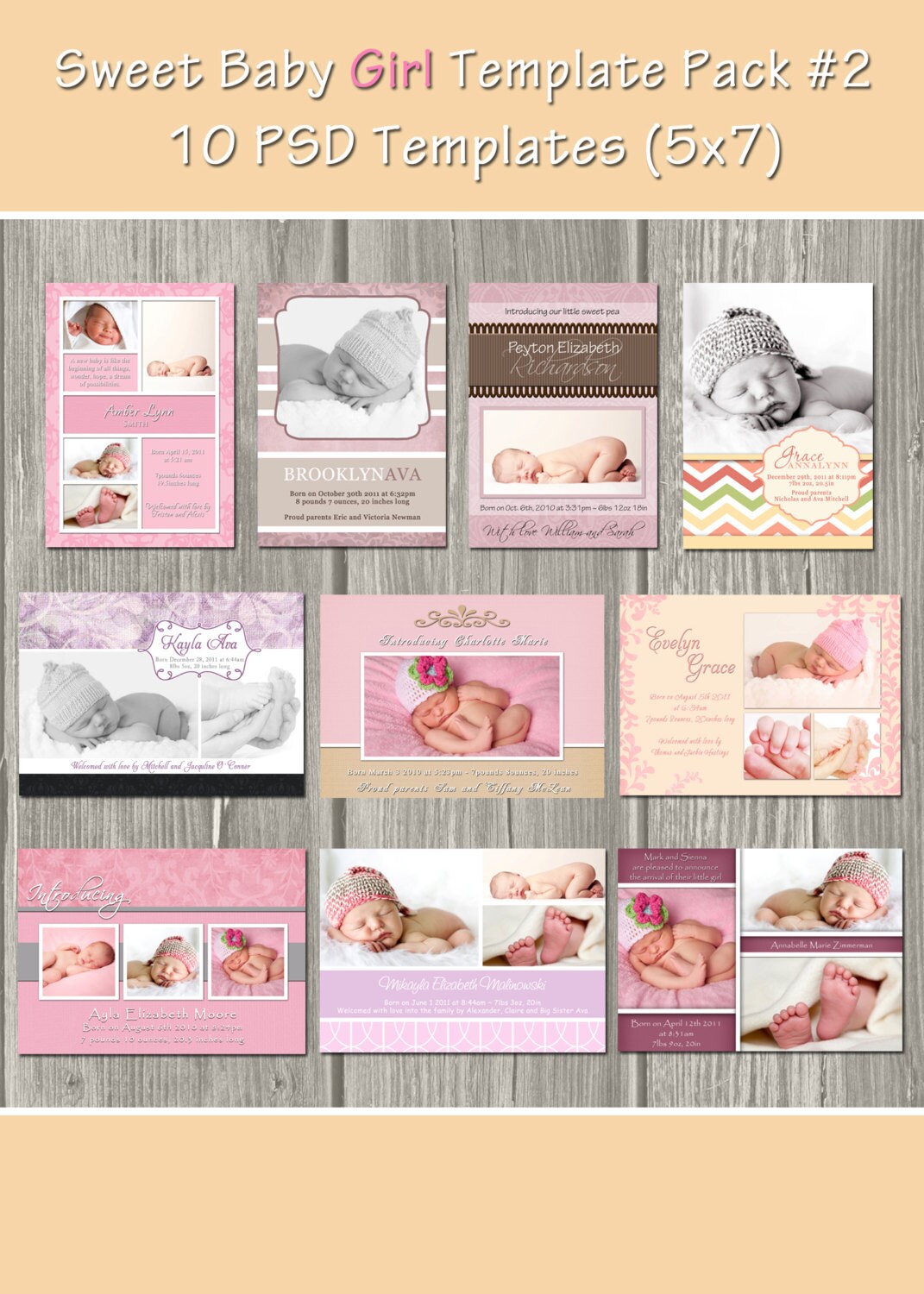 Birth Announcement Template Photoshop Free