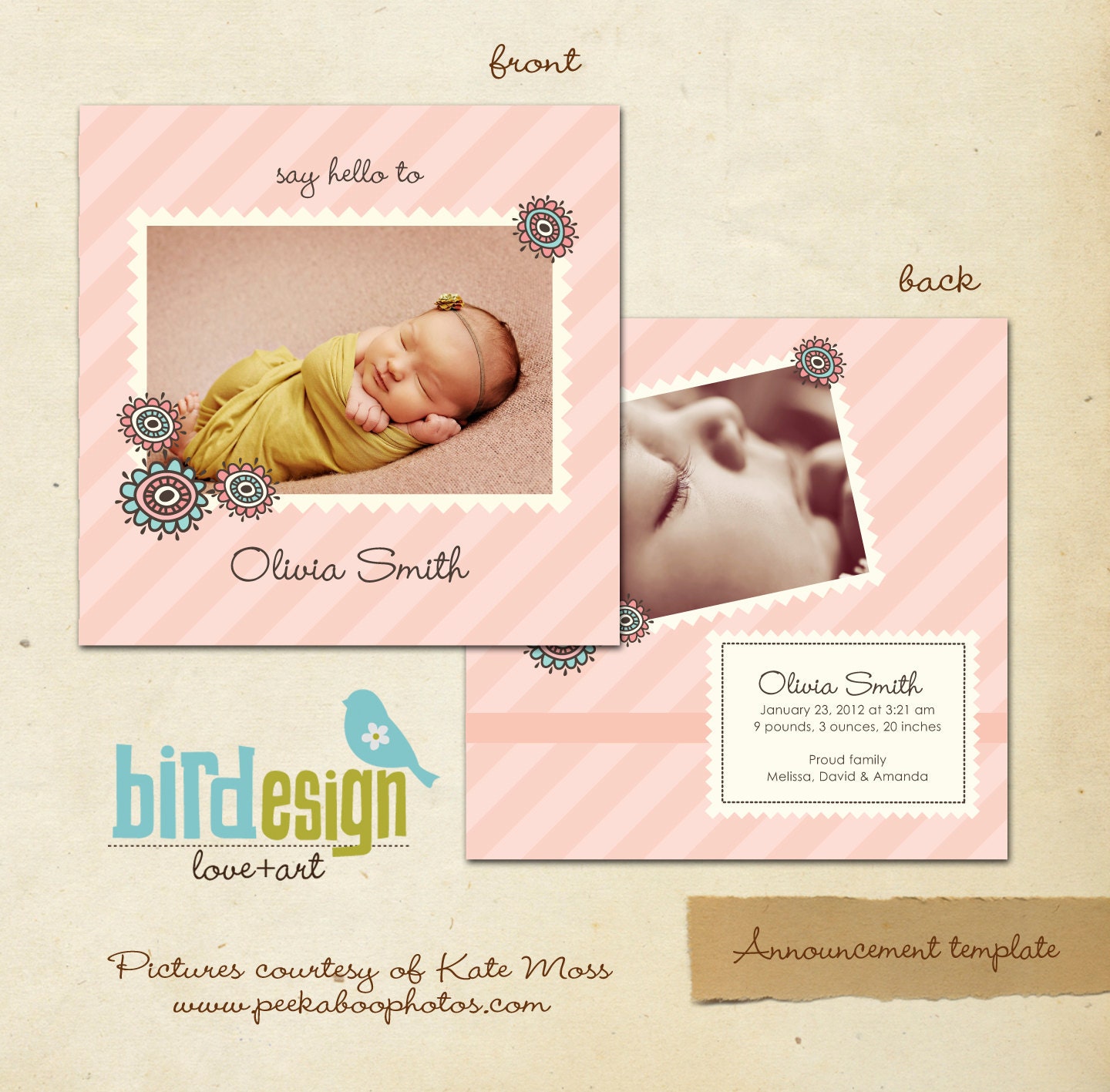 Birth Announcement Templates For Photographers