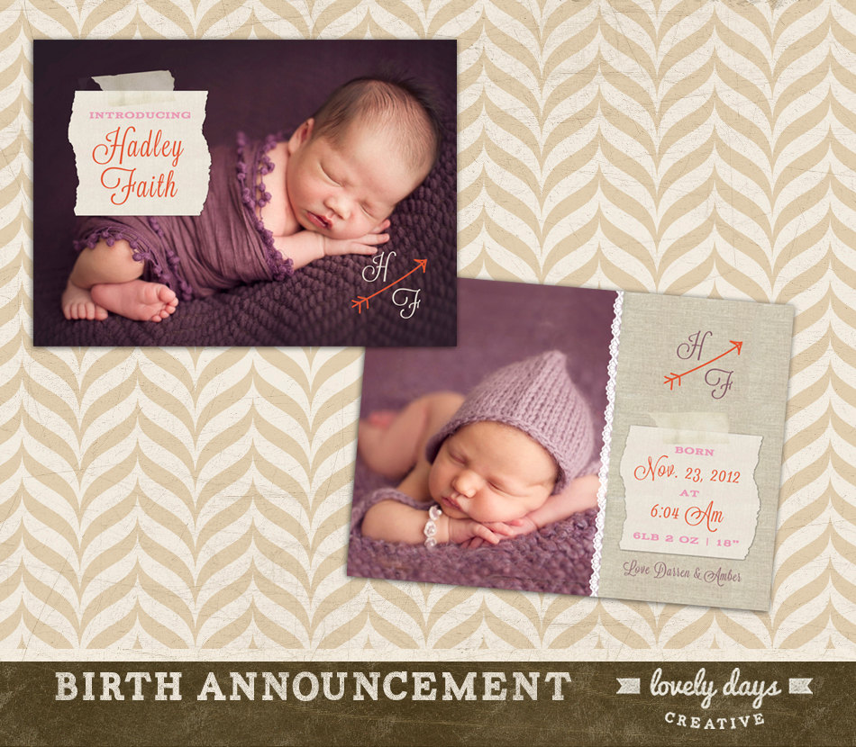 Birth Announcement Templates For Photographers