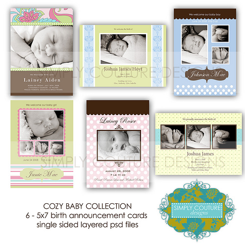 Birth Announcement Templates Photoshop