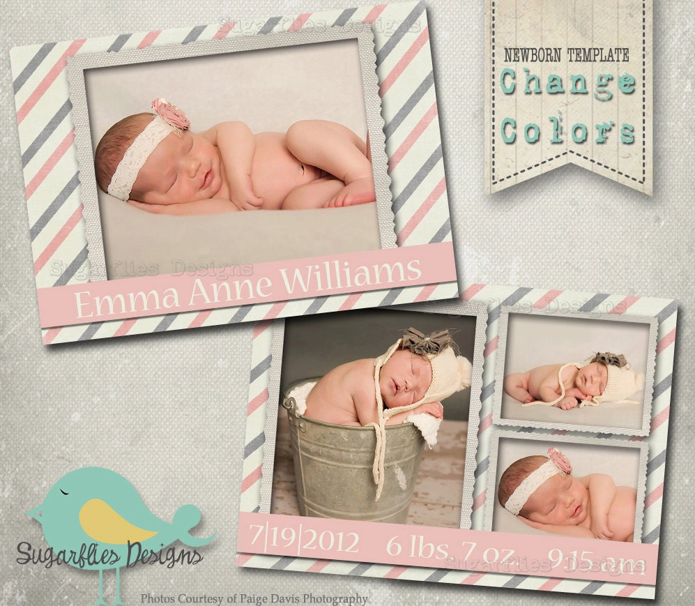 Birth Announcement Templates Photoshop