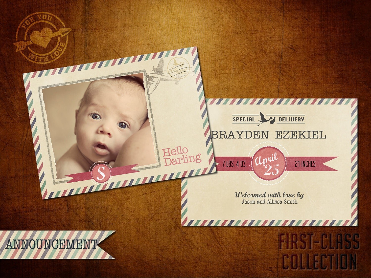 Birth Announcement Templates Photoshop