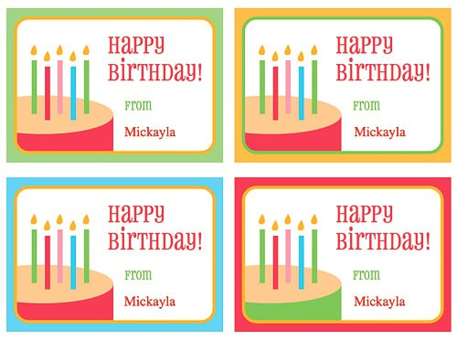 Birthday Name Tags Templates