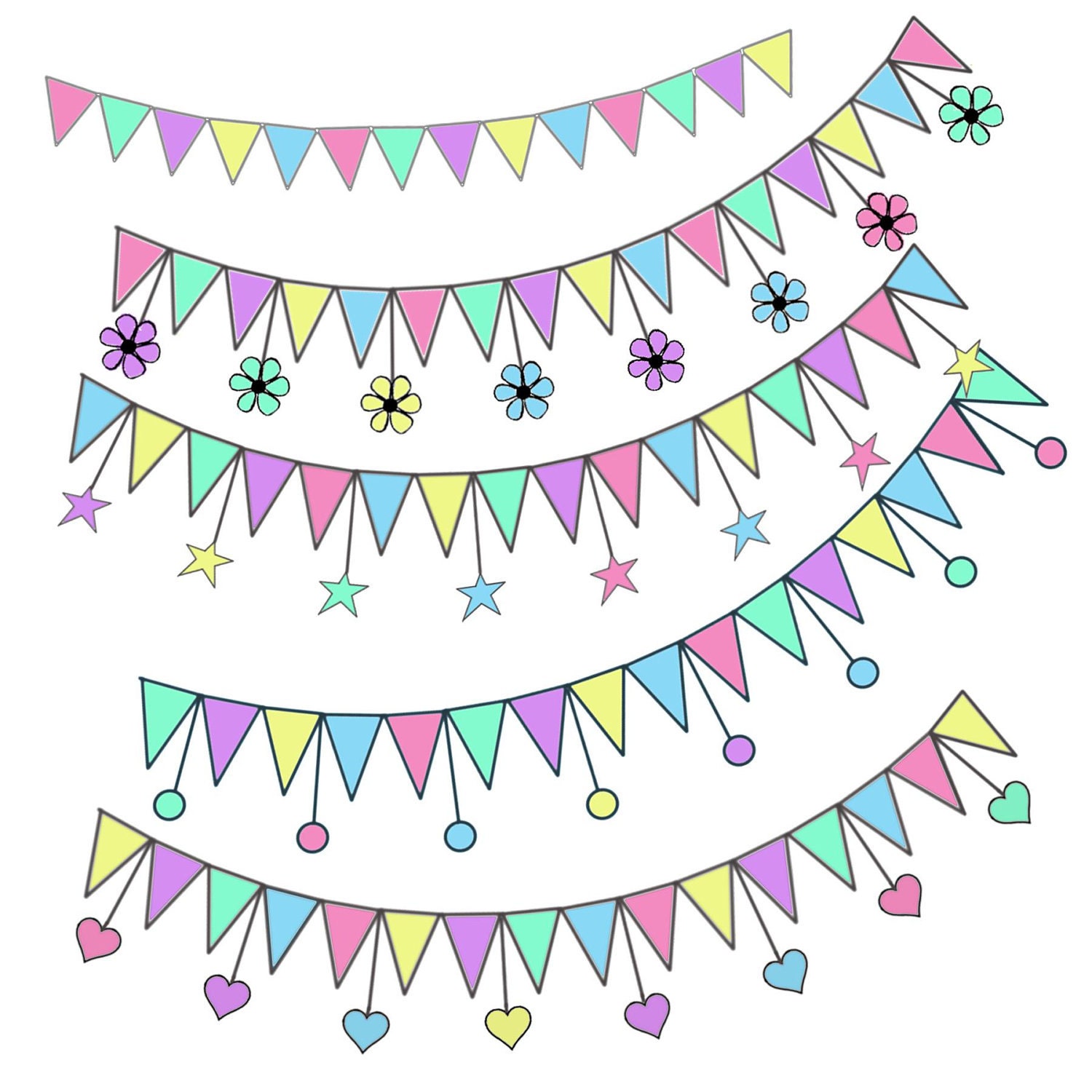 Birthday Streamers Clipart