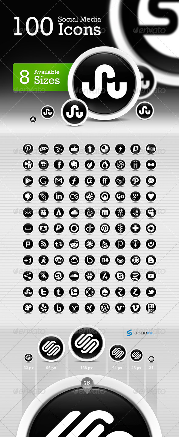 Black And White Social Media Icons Instagram