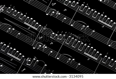 Black Music Notes Background