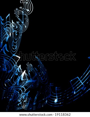 Black Music Notes Background