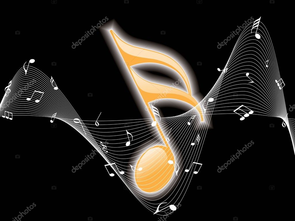 Black Music Notes Background