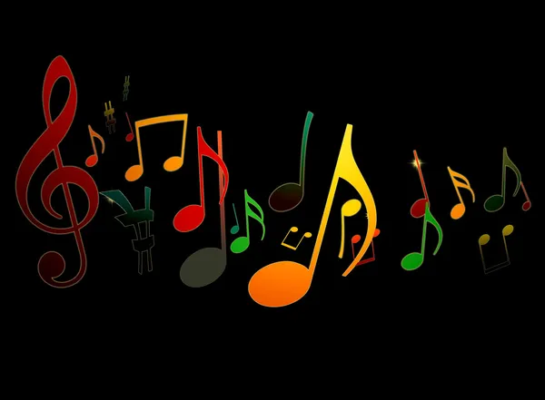 Black Music Notes Background