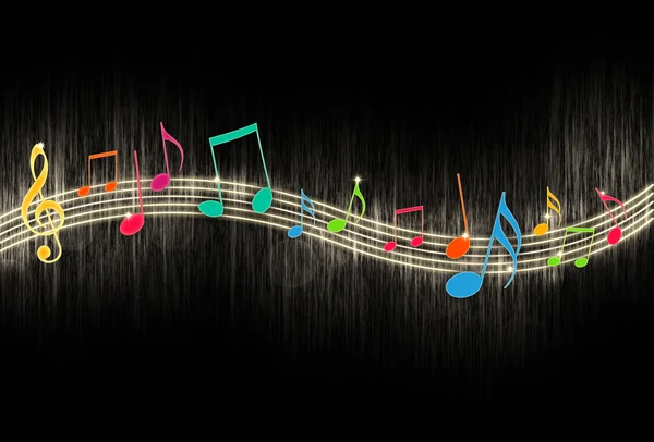 Black Music Notes Background