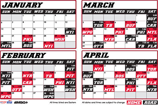 Blackhawks Schedule