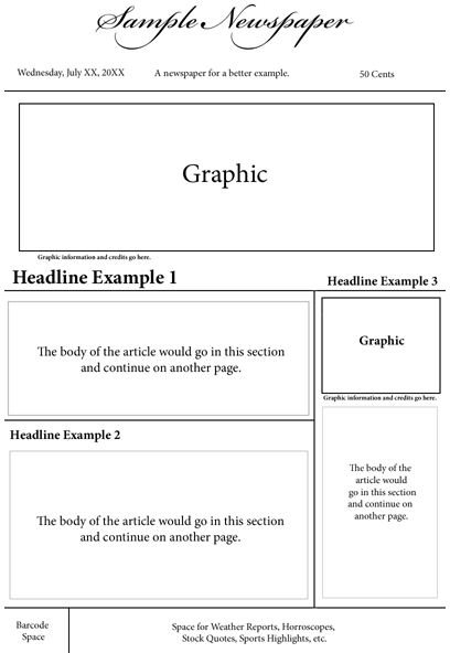 Blank Newspaper Front Page Template