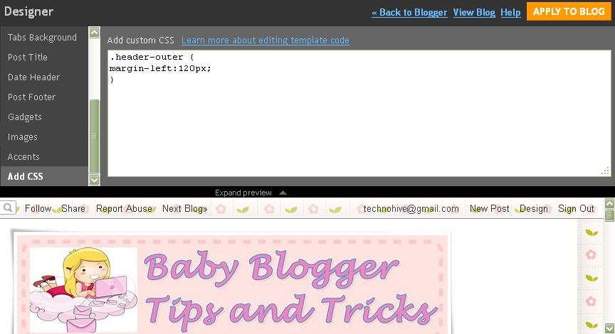 Blogger Header Image Center