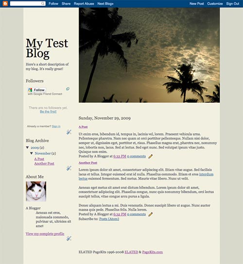 Blogger Header Size Simple Template