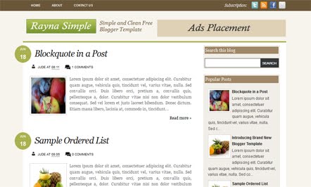 Blogger Templates Free Simple