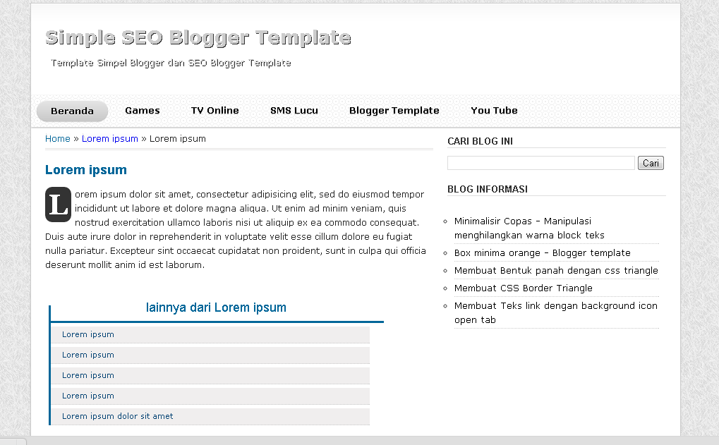 Blogger Templates Simple White