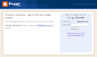 Blogspot Login Page