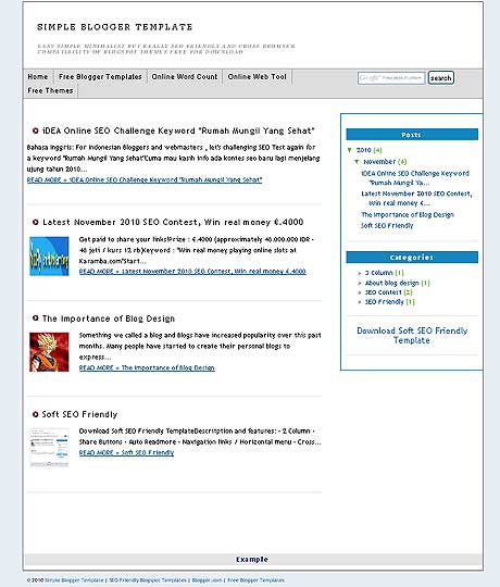 Blogspot Templates Free Simple