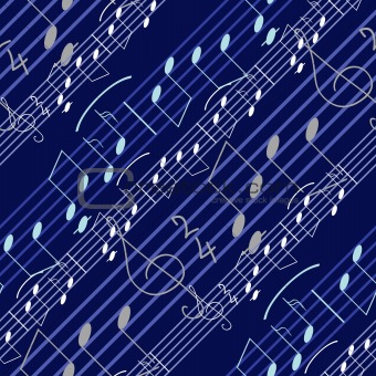 Blue Music Notes Wallpaper