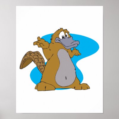 Blue Platypus Cartoon