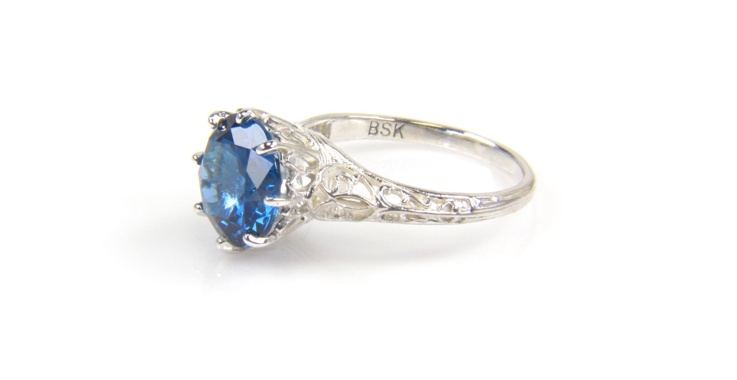 Blue Topaz Birthstone Ring