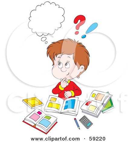 Boy Doing Homework Cartoon