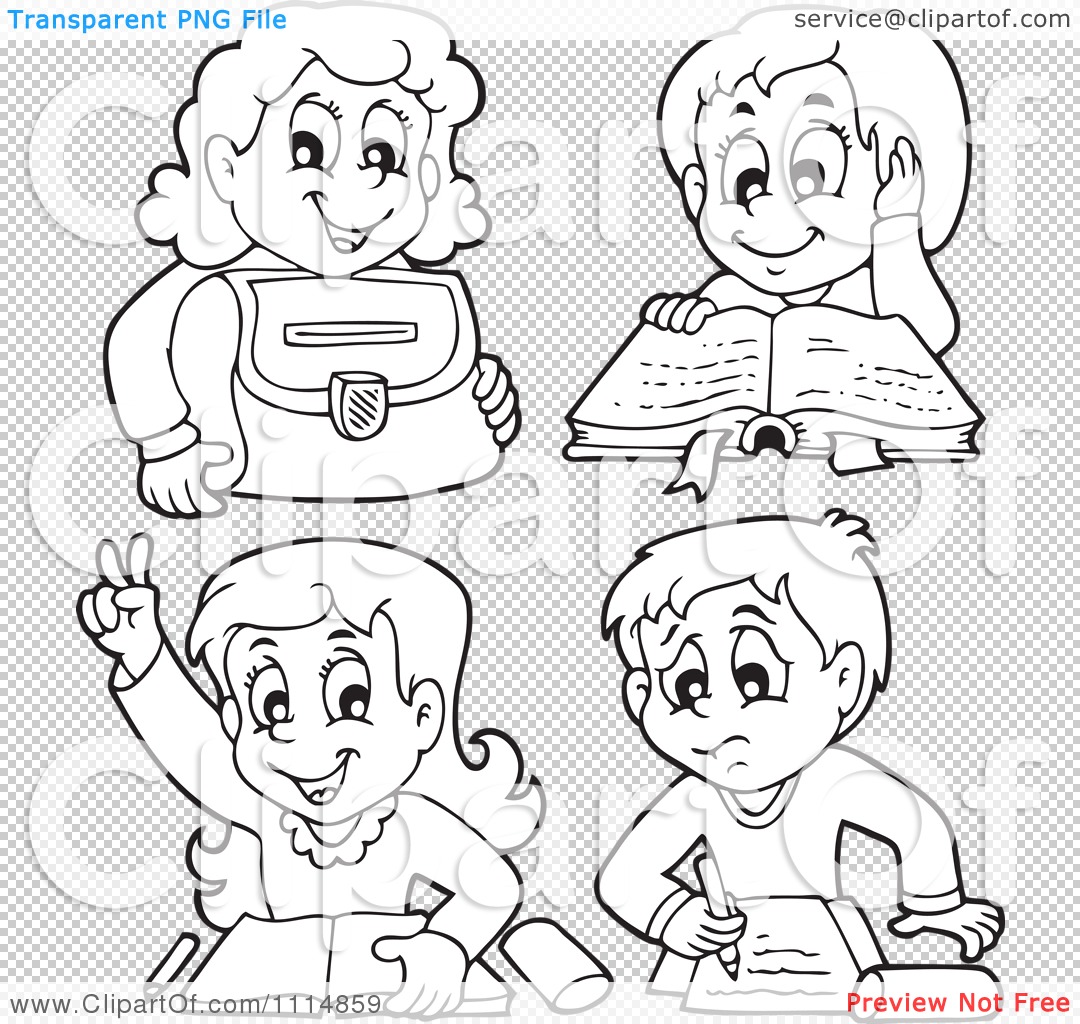 Boy Doing Homework Clipart