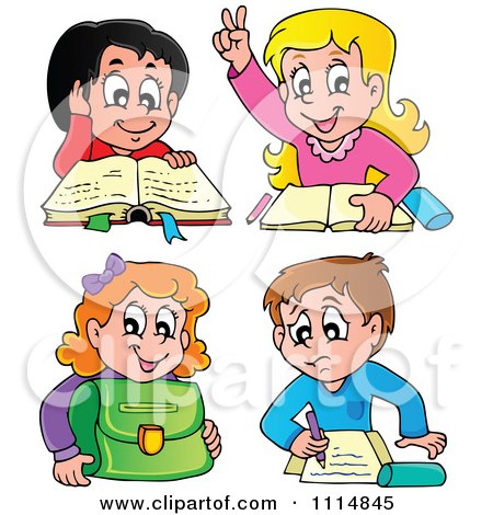 Boy Doing Homework Clipart