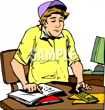 Boy Doing Homework Clipart