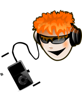 Boy Listening To Music Clipart