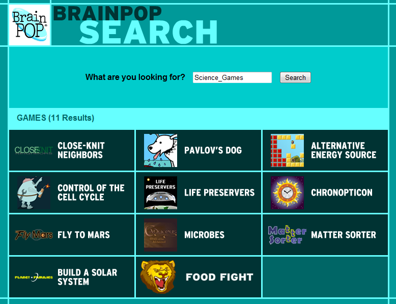 Brainpop Games Science