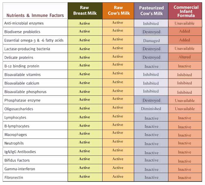 Breast Milk Color Chart