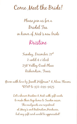 Bridal Shower Invitation Wording