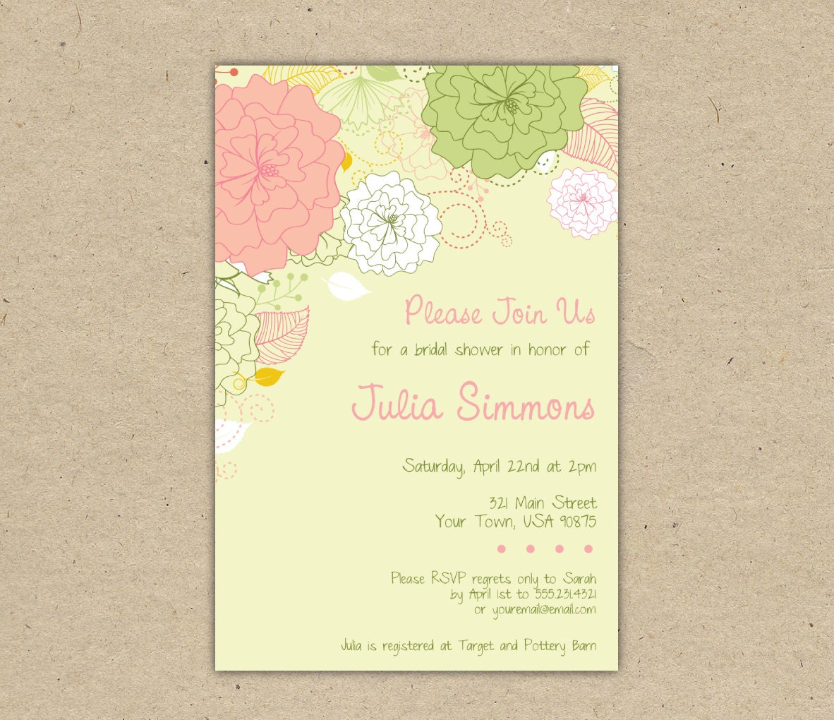 Bridal Shower Invitations Templates