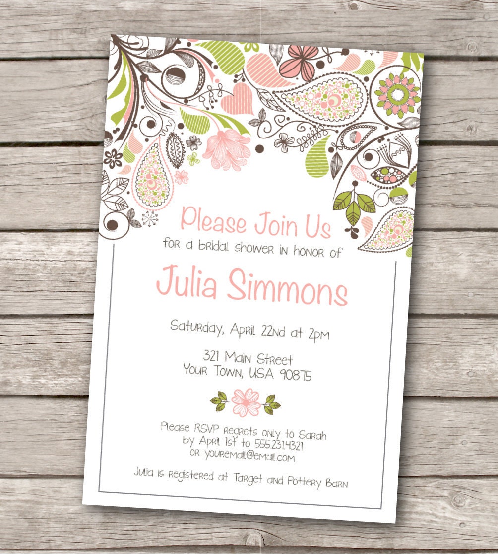 Bridal Shower Invitations Templates Free