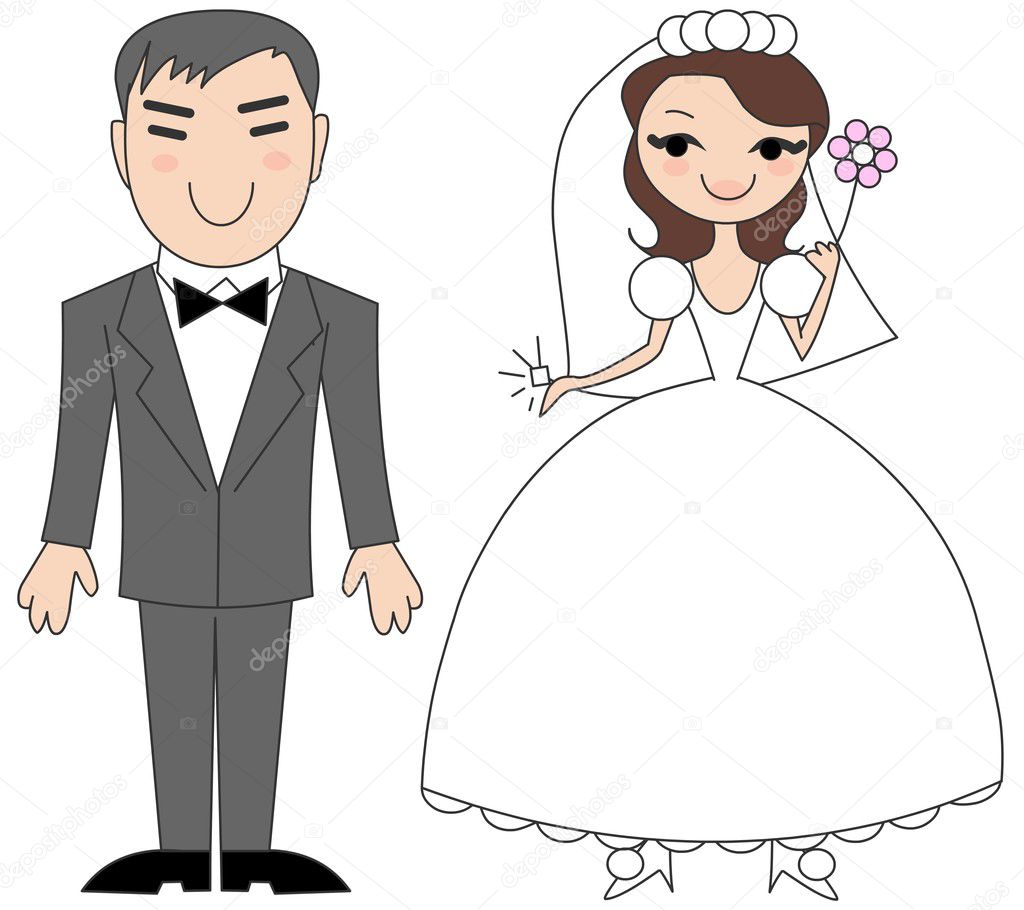 Bride And Groom Cartoon