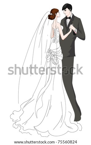 Bride And Groom Drawing