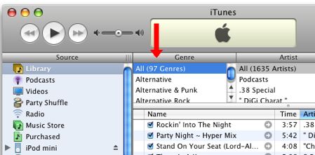 Browse Button Itunes