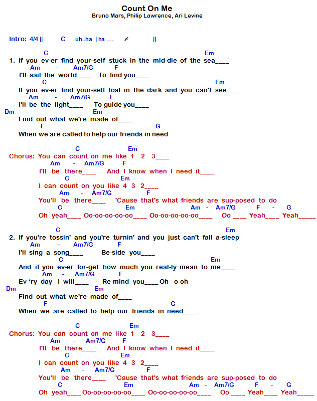 Bruno Mars When I Was Your Man Lyrics And Chords