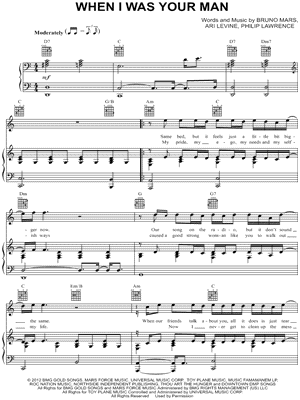 Bruno Mars When I Was Your Man Piano Chords