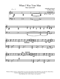 Bruno Mars When I Was Your Man Piano Sheet