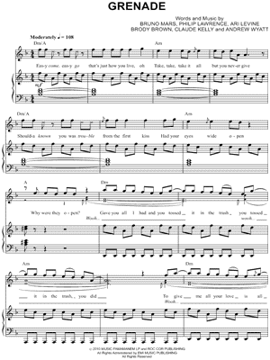 Bruno Mars When I Was Your Man Piano Sheet Music Free Download