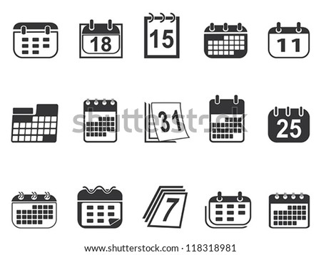 Calendar Icon Vector Black