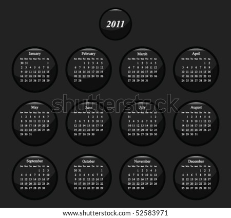 Calendar Icon Vector Black