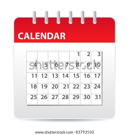 Calendar Icon Vector Black